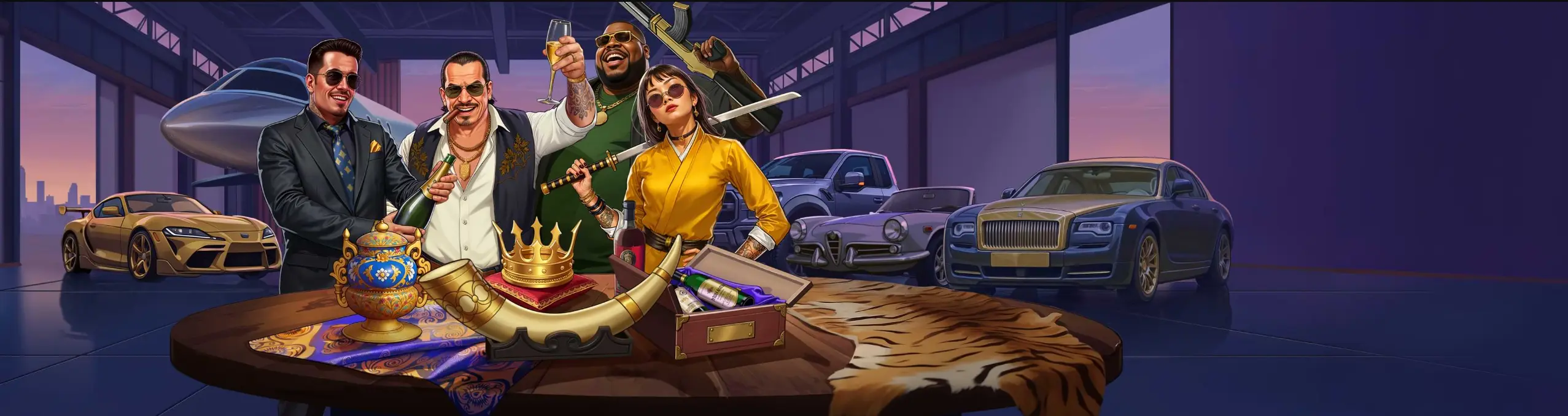 Le propriétaire du casino et les joueurs célèbrent les gros gains.